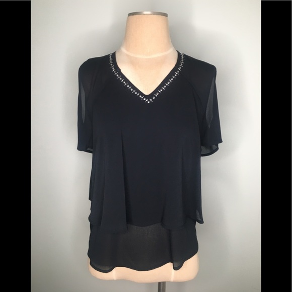 Juicy Couture Tops - Juicy couture black layered blouse